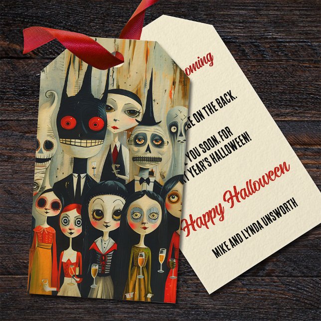 Vintagens taloky Time Halloween-favoriter Presentetikett (Skapare uppladdad)