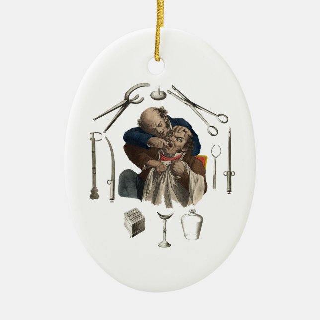 vintagens tandläkarpresenter julgransprydnad keramik (Framsidan)