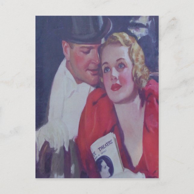 Vintagens teaterdatum vykort (Framsida)