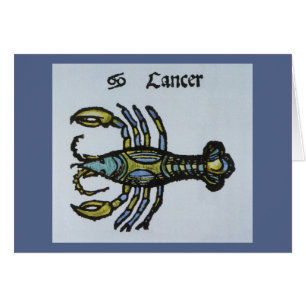 Vintagens tecken på Zodiac, Cancer the Crab Hälsningskort