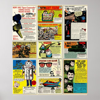 Vintagens Tecknad Ads Poster