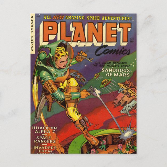 Vintagens tecknad - remsa vykort (Framsida)