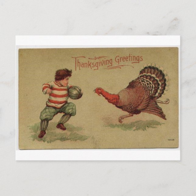 Vintagens Thanksgiving Helg Vykort (Framsida)