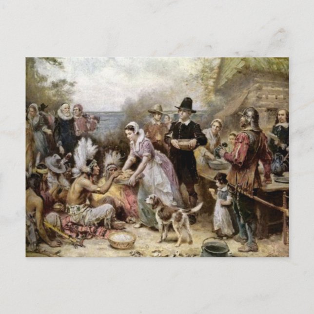 Vintagens Thanksgiving Helg Vykort (Framsida)