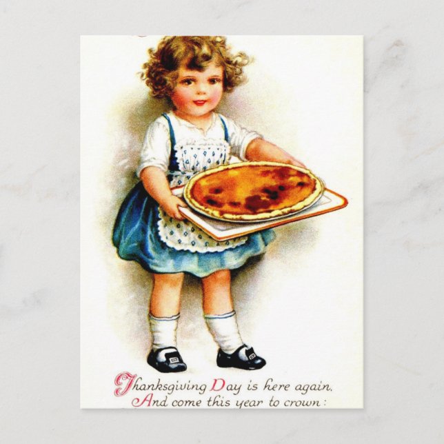 Vintagens Thanksgiving Helg Vykort (Framsida)