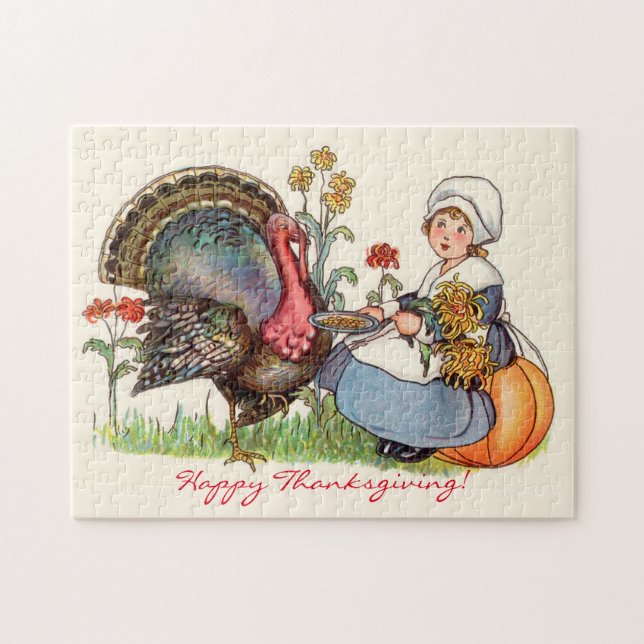 Vintagens Thanksgiving Pussel (Horisontell)