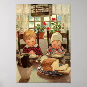 Vintagens Thanksgiving, tacksamma barn Poster