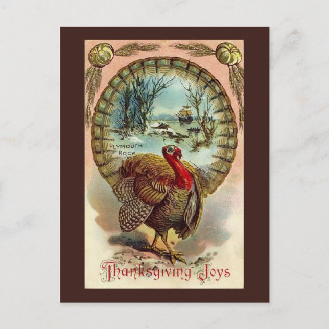 Vintagens Thanksgiving Turkiet vykort (Framsida)