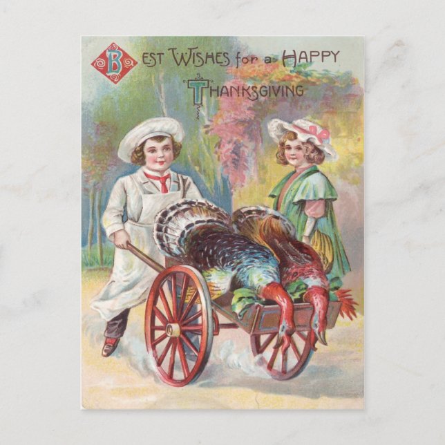 Vintagens Thanksgiving Vykort (Framsida)