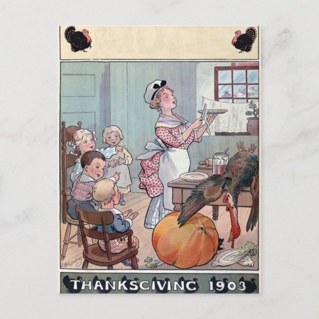 Vintagens Thanksgiving Vykort (Framsida)