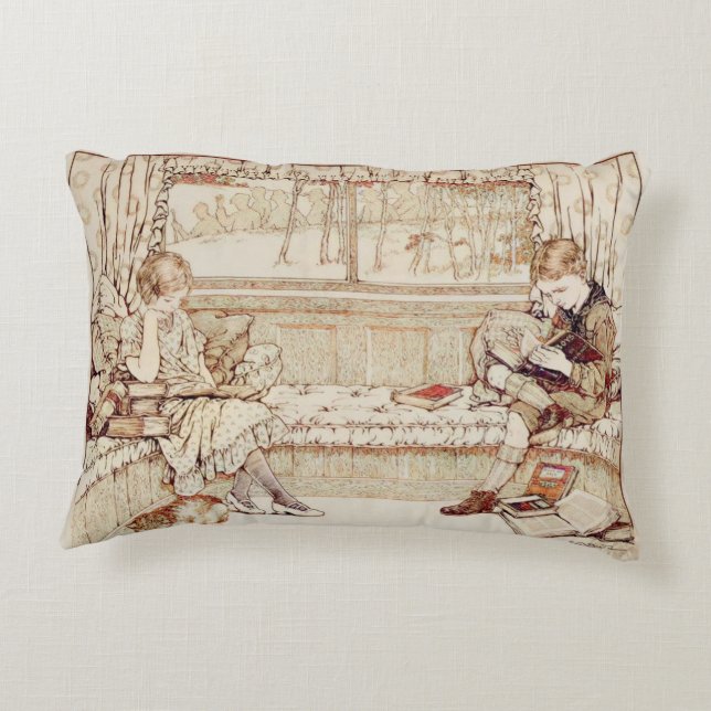 Vintagens underordnade läsa prydnadskudde (Baksidan)