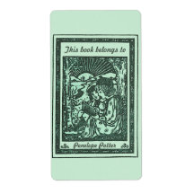 Vintagens underordnade läsbokskylt i Grönten Mint