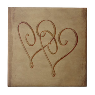 Vintagens utseende Entwed Hearts-panel Kakelplatta