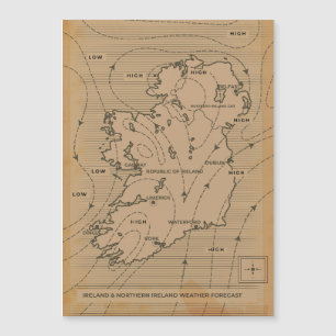 Vintagens väder karta på Irland och Nordirland