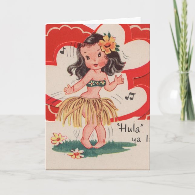 Vintagens valentinkort helgkort (Framsida)