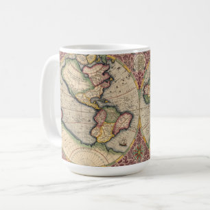 Vintagens världskarta 1609 kaffemugg