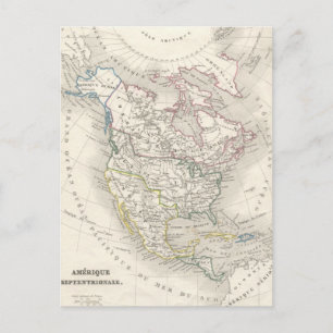 Vintagens världskarta - Amerika Vykort