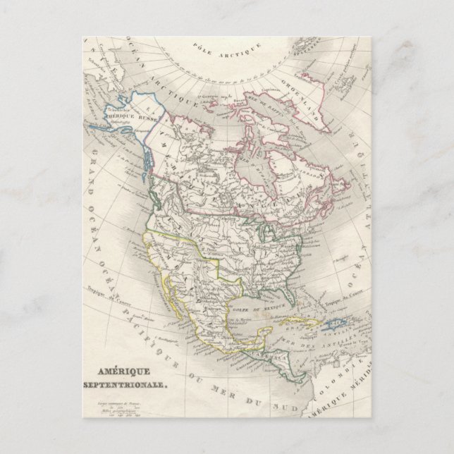 Vintagens världskarta - Amerika Vykort (Framsida)