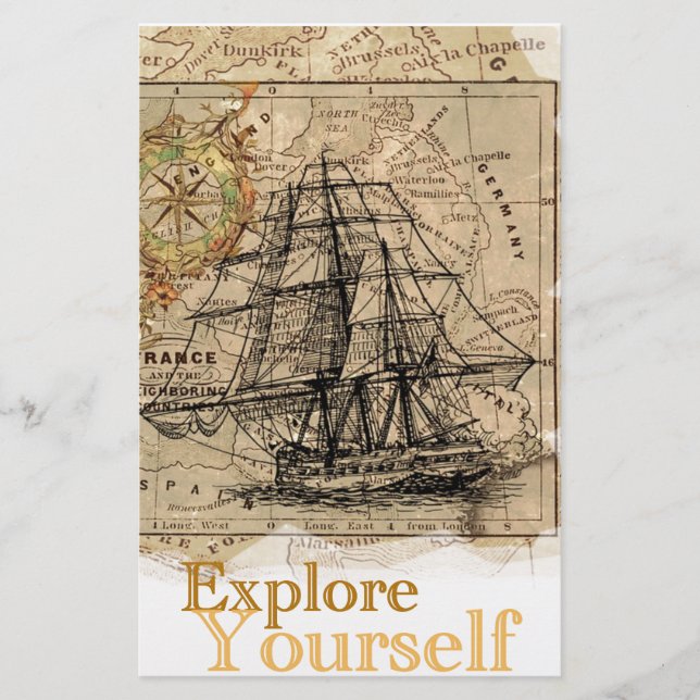 Vintagens världskarta brevpapper (Framsida)