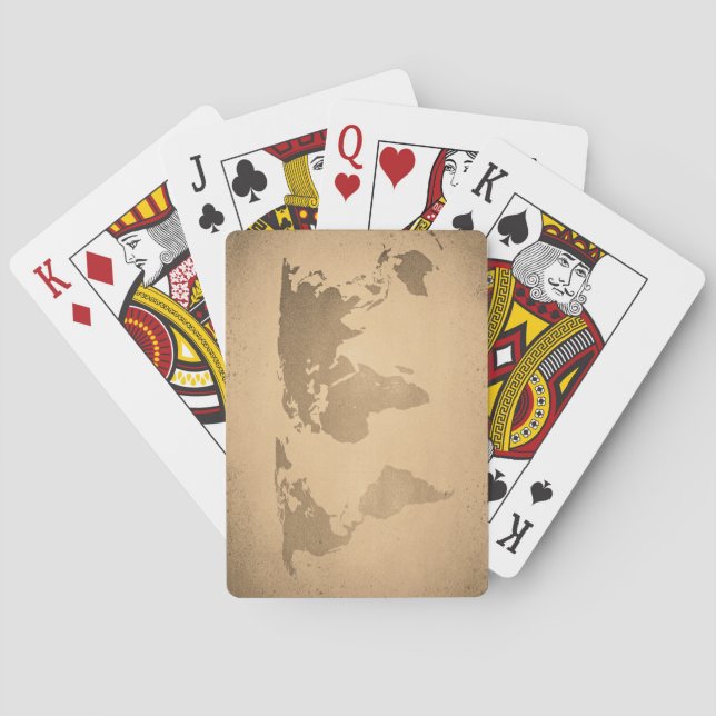 Vintagens världskarta casinokort (Baksidan)