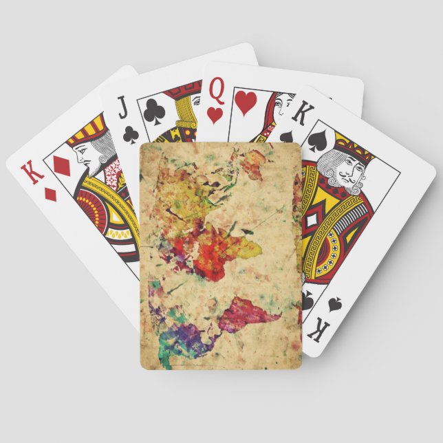 Vintagens världskarta casinokort (Baksidan)