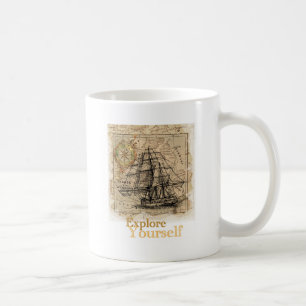 Vintagens världskarta kaffemugg