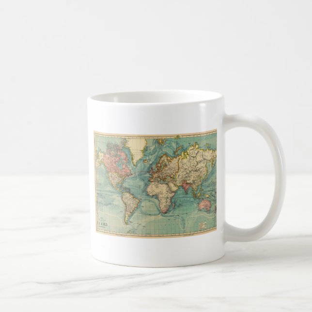 Vintagens världskarta kaffemugg (Höger)
