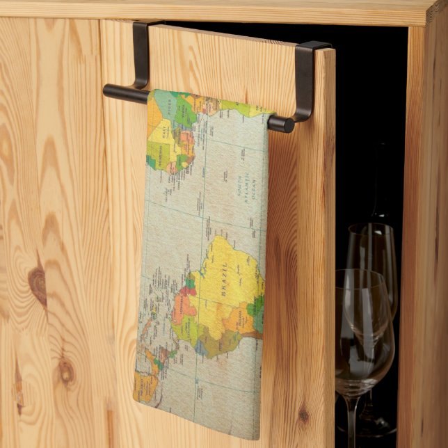 Vintagens världskarta kökshandduk (Thirds Fold)