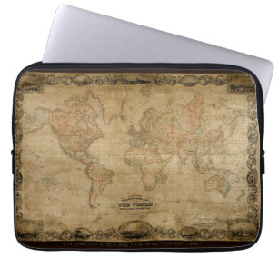 Vintagens världskarta laptop fodral