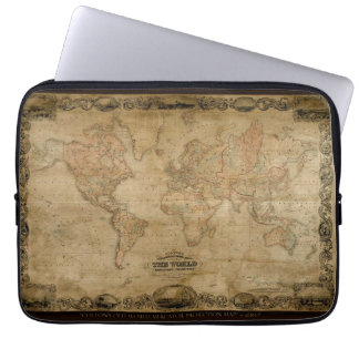Vintagens världskarta laptop fodral
