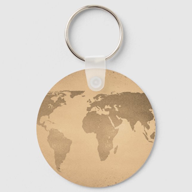 Vintagens världskarta nyckelring (Framsida)