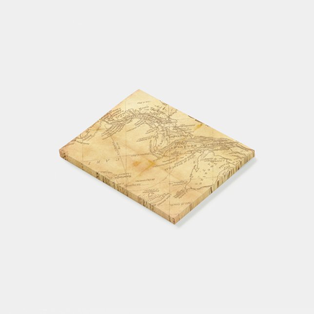 Vintagens världskarta post-it block (Vinklad)