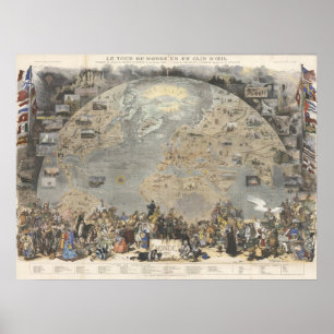 Vintagens världskarta poster