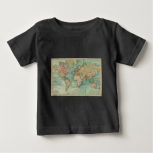 Vintagens världskarta t-shirt