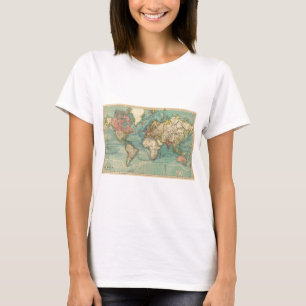 Vintagens världskarta tee