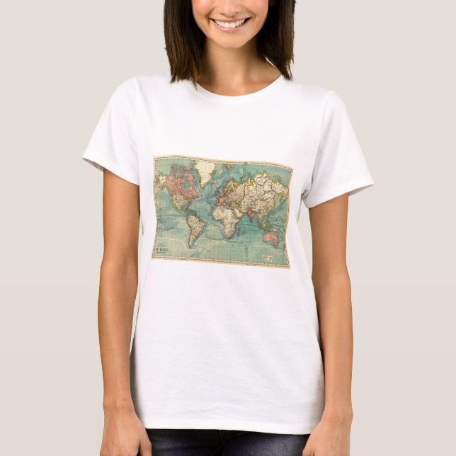 Vintagens världskarta tee (Framsida)