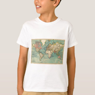 Vintagens världskarta tee