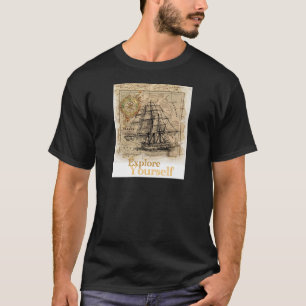 Vintagens världskarta tee