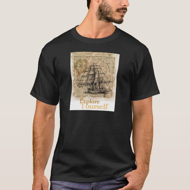 Vintagens världskarta tee (Framsida)