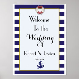 Vintagens världsresor Tema bröllop välkommen Poster