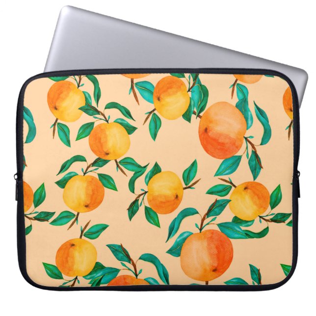 Vintagens vattenfärgsillustration bakgrundsmix kol laptop fodral (Framsidan)