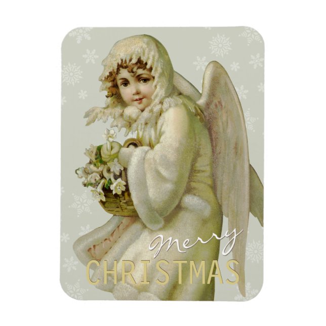 Vintagens vinterängel CC0618 Julmagnet Magnet (Vertikal)