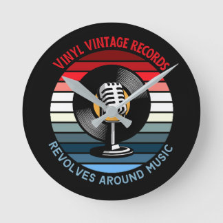 Vintagens vinylregistrering design av väggklocka