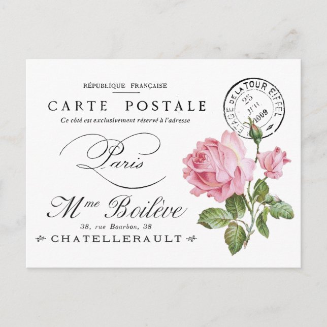 Vintagens vykort för Fransk (Framsida)