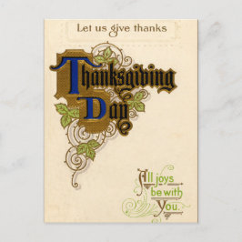 Vintagens vykort för Thanksgiving