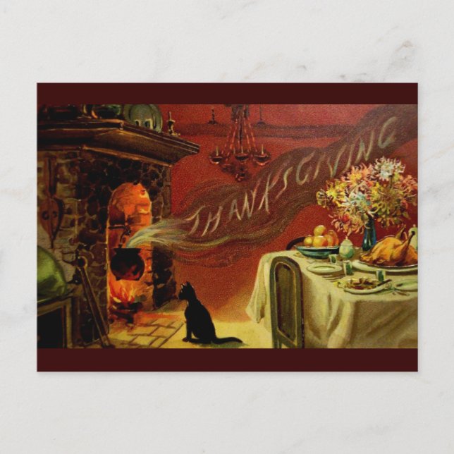 Vintagens vykort för Thanksgiving (Framsida)