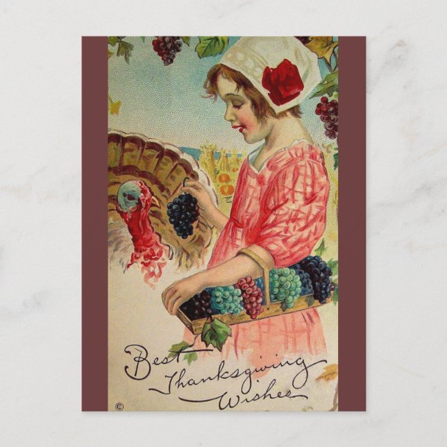 Vintagens vykort för Thanksgiving (Framsida)