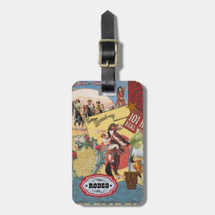 vintagens westerna kollage-bagagetagg bagagebricka
