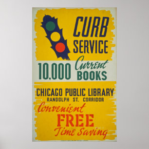 Vintageoffentligt bibliotekaffisch poster