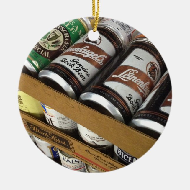 Vintageölburkprydnad Julgransprydnad Keramik (Framsidan)